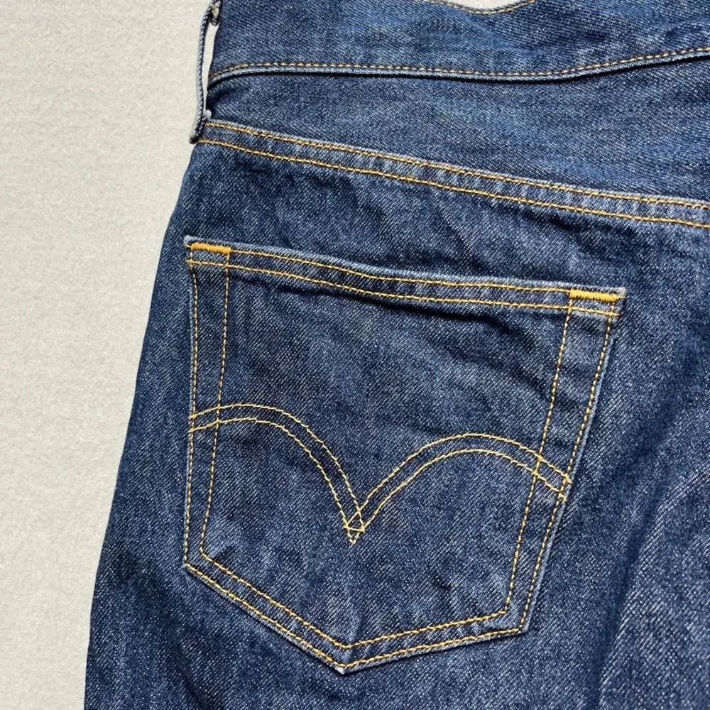 VTG Levi's 501 Raw‎ Denim Look Jeans Mens 38x34 fit(34x32) Dark Wash Rigid Y2K